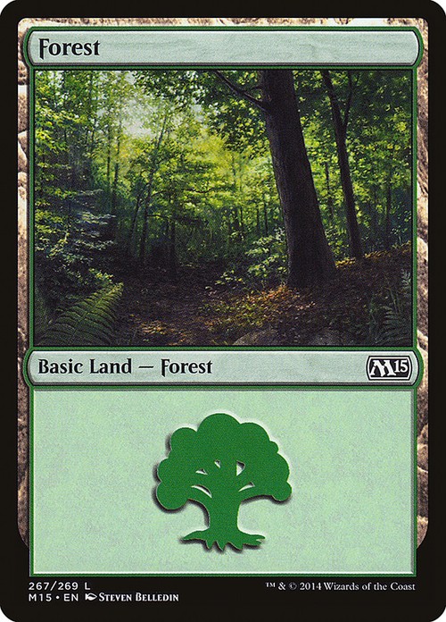 ▼▲▼ 4x Forêt KHANS OF TARKIR KTK #267 VF Magic Forest
